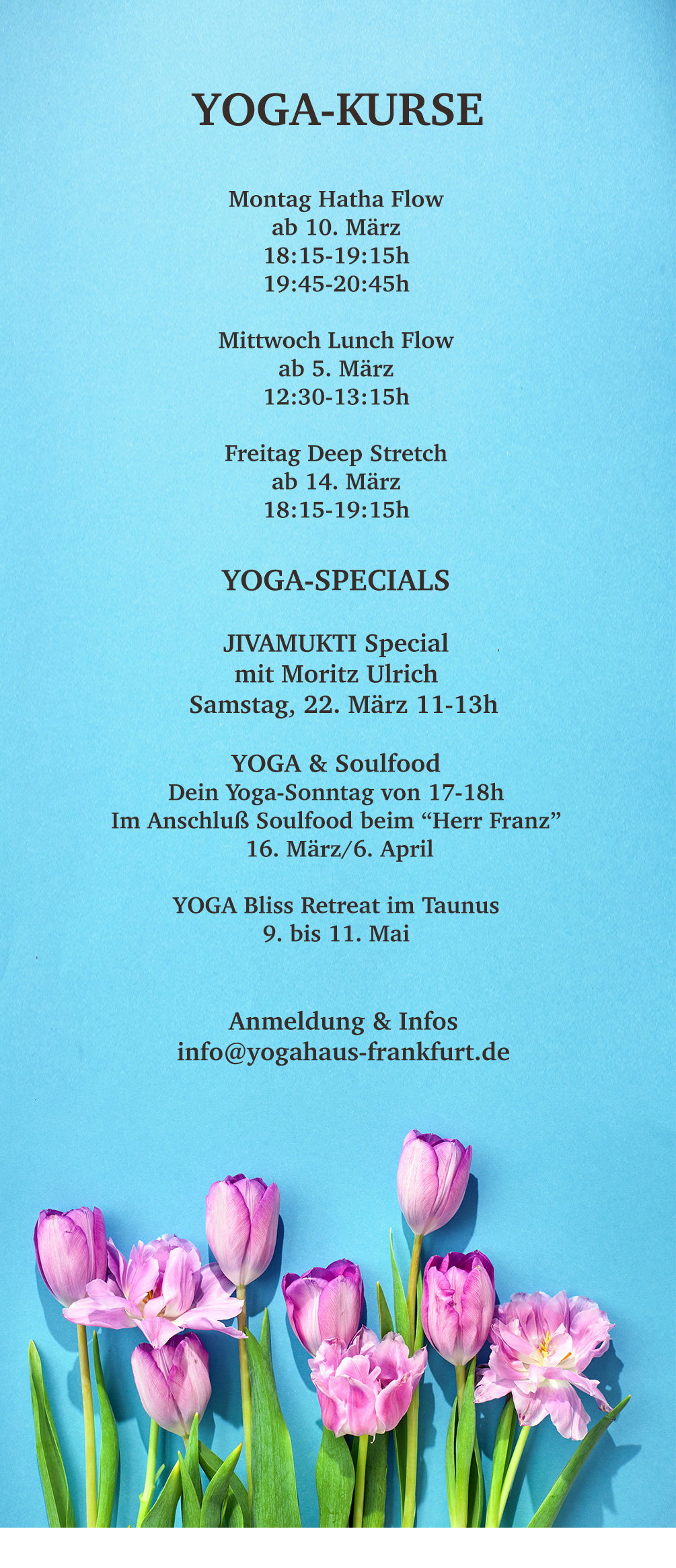 Yoga Kurse Frankfurt März 2025